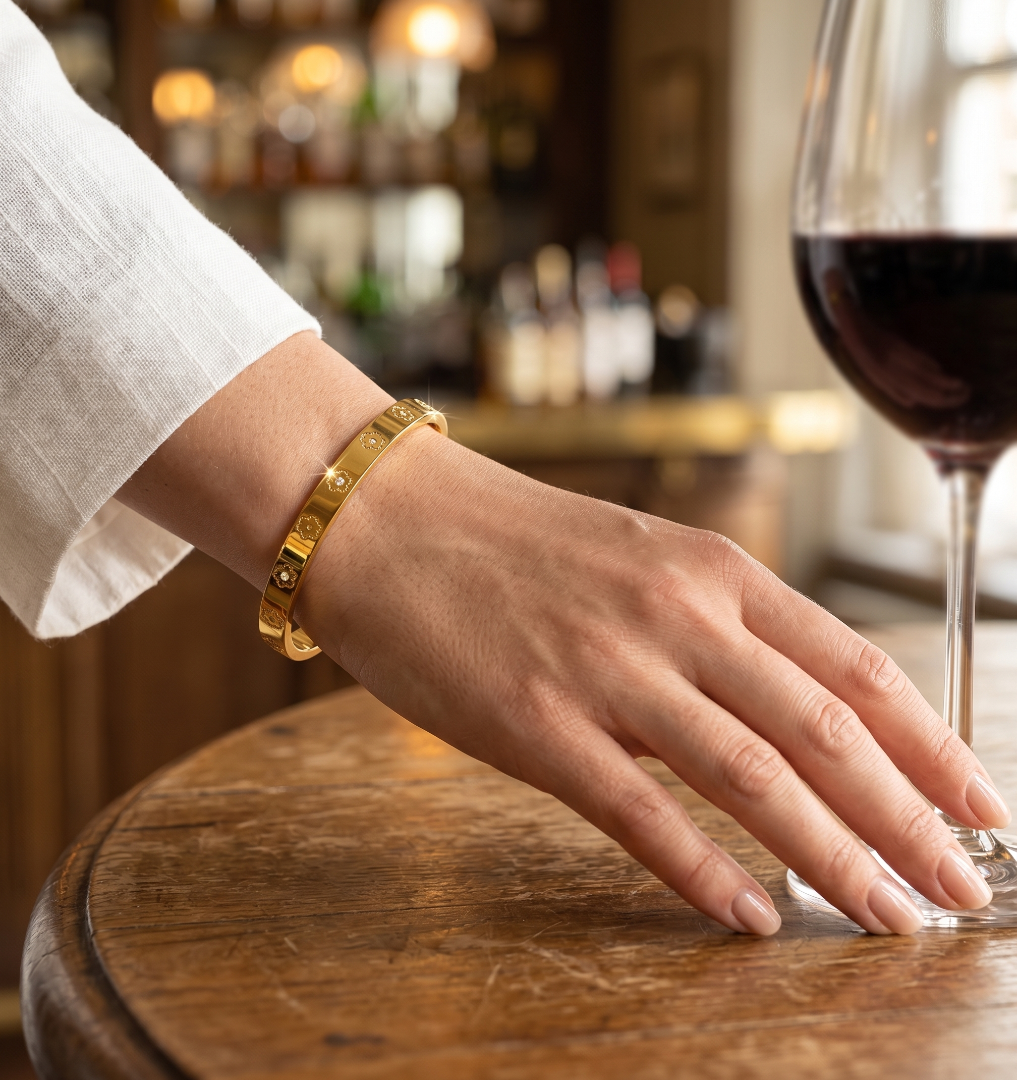 Bracciale rigido dorato EverBond alta gioielleria